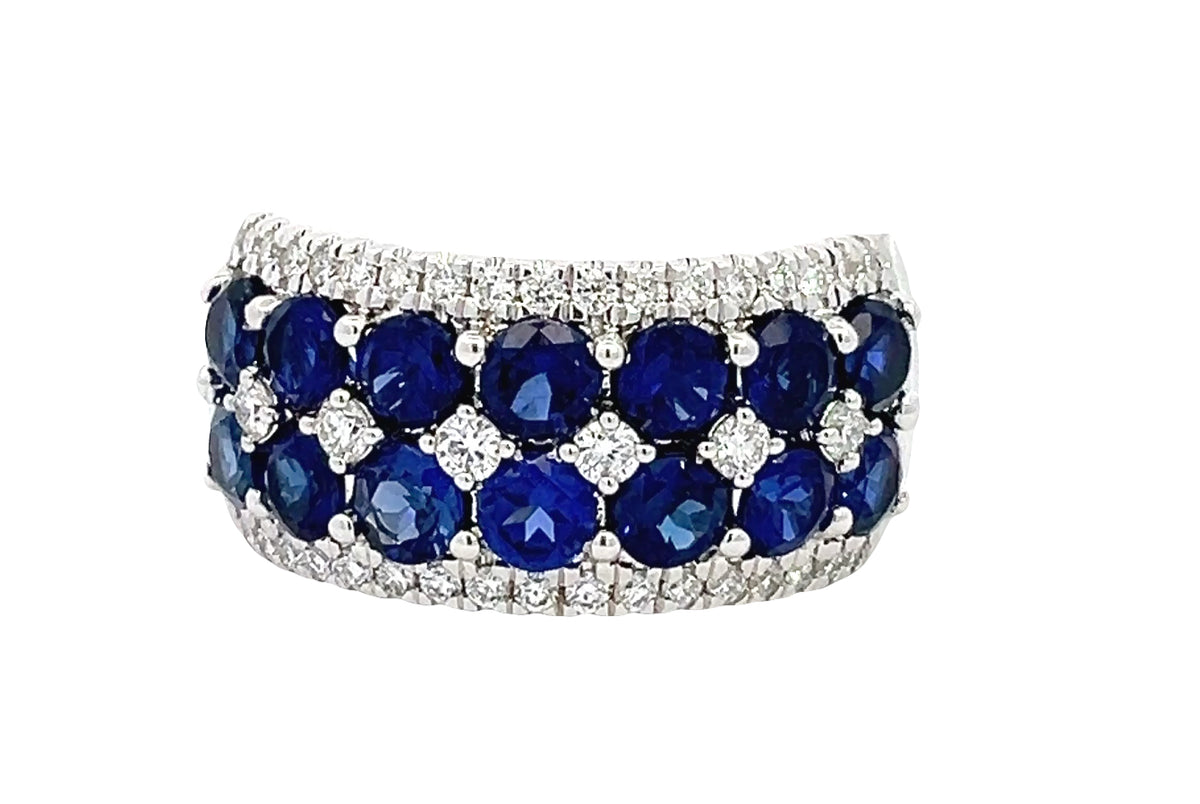 LAB GROWN ROUND DIAMONDS & SAPPHIRES 4.00ctw PRONG SET BAND