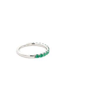 ROUND EMERALDS 1/2ctw PRONG SET BAND