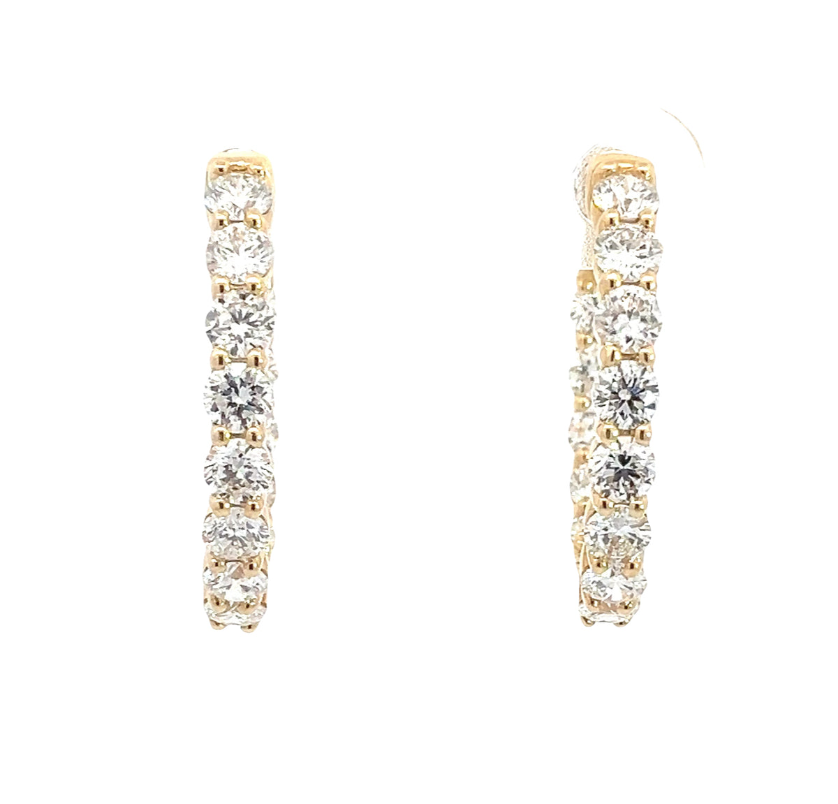 LAB GROWN ROUND DIAMONDS 2.58ctw HOOP EARRINGS