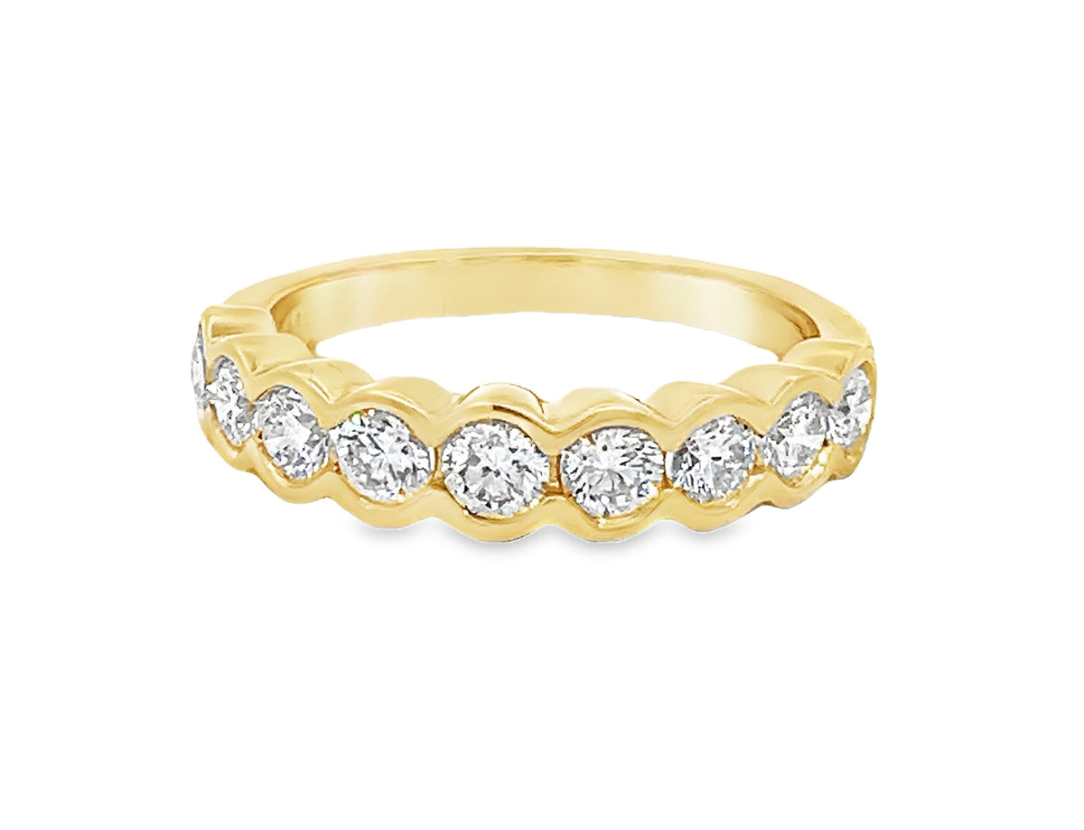 LAB GROWN ROUND DIAMONDS 1ctw HALF-BEZEL BAND