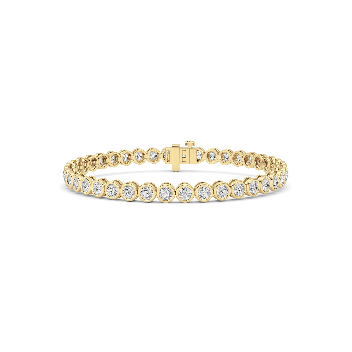 LAB GROWN ROUND DIAMONDS 4.98ctw BEZEL SET TENNIS BRACELET