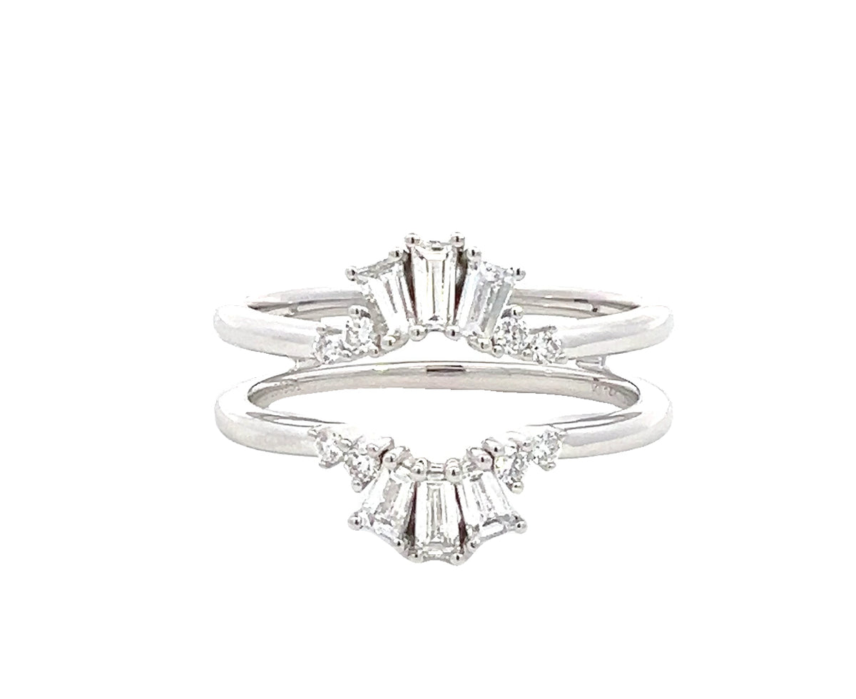 LAB GROWN BAGUETTE AND ROUND DIAMONDS 3/8ctw RING GUARD