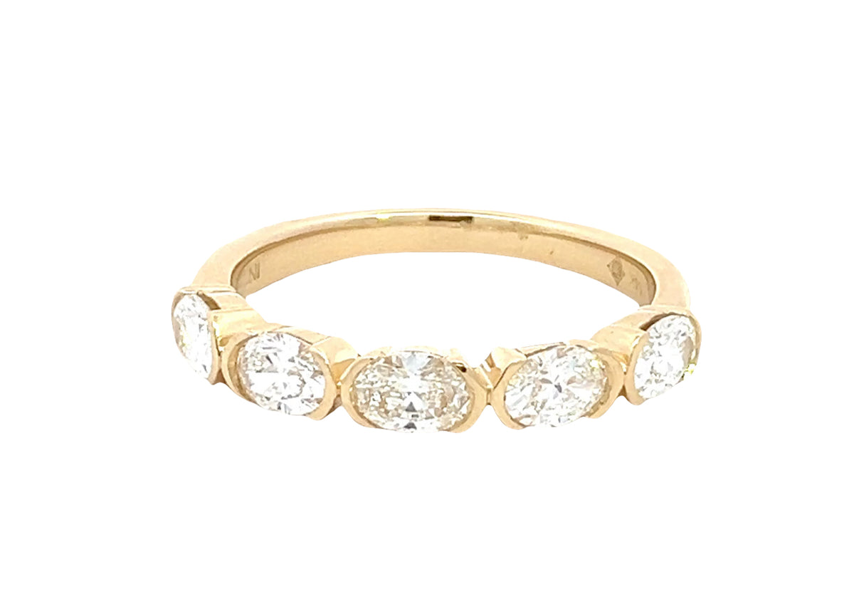 LAB GROWN OVAL DIAMONDS 1ctw HALF BEZEL BAND