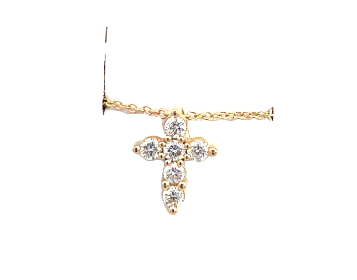 LAB GROWN ROUND DIAMONDS 1/4ctw CROSS PENDANT
