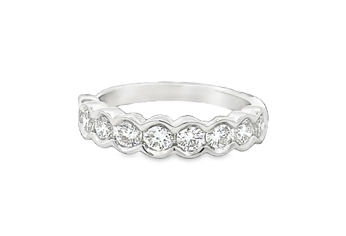 LAB GROWN ROUND DIAMONDS 1ctw HALF BEZEL SET BAND