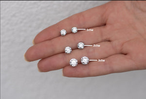 Lab Grown Round Diamond Stud Earrings