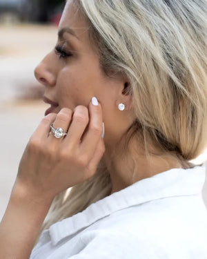 Lab Grown Round Diamond Stud Earrings