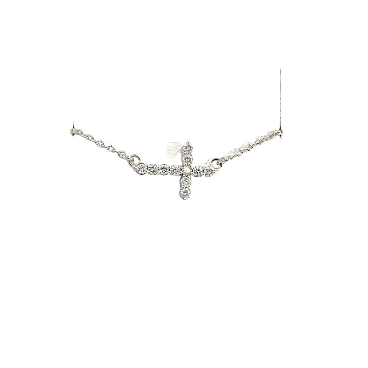LAB GROWN ROUND DIAMONDS 0.25ctw CROSS NECKLACE