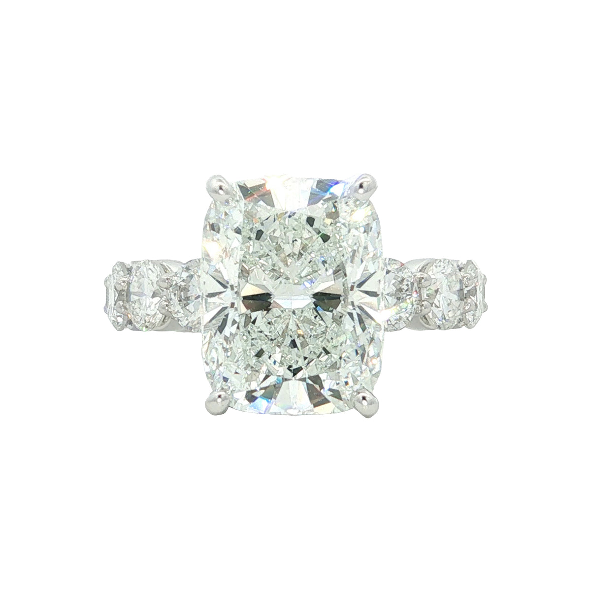 8.53 CTW Cushion Lab-Grown Diamond Hidden Halo Engagement Ring