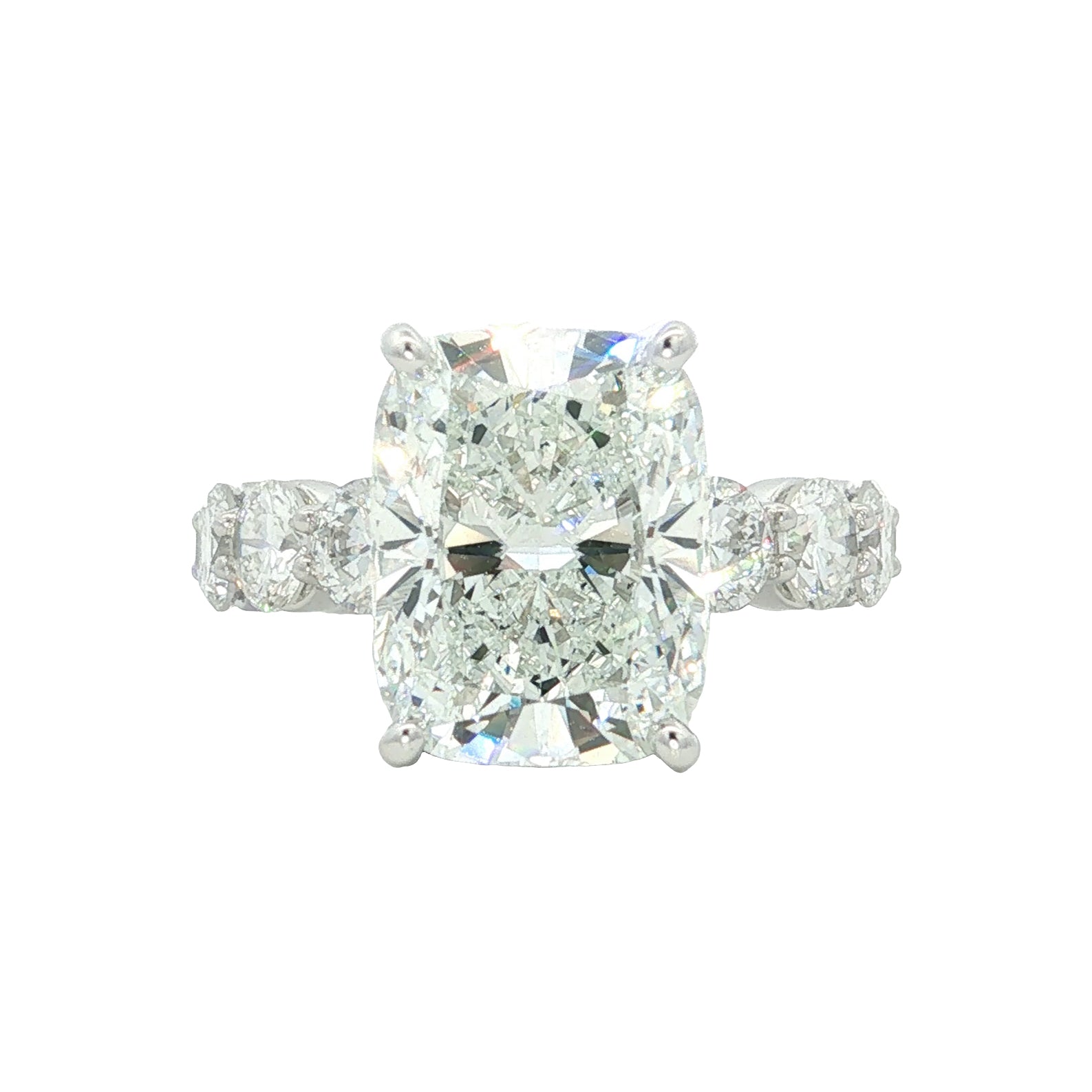 8.53 CTW Cushion Lab-Grown Diamond Hidden Halo Engagement Ring