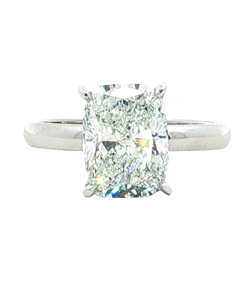 LAB GROWN CUSHION DIAMOND 3.10ct SOLITAIRE ENGAGEMENT RING