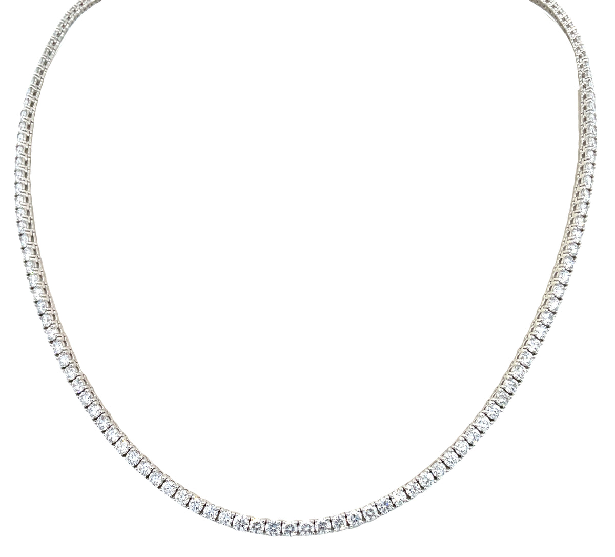 LAB GROWN ROUND DIAMONDS 8.95CTW TENNIS NECKLACE