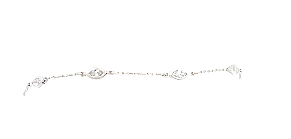 LAB GROWN MARQUISE DIAMONDS 0.52ctw BEZEL BRACELET