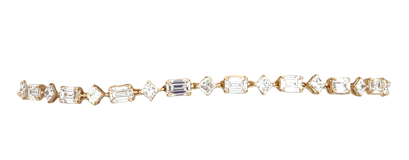 LAB GROWN EMERALD & PRINCESS DIAMONDS 5.11CTW BRACELET