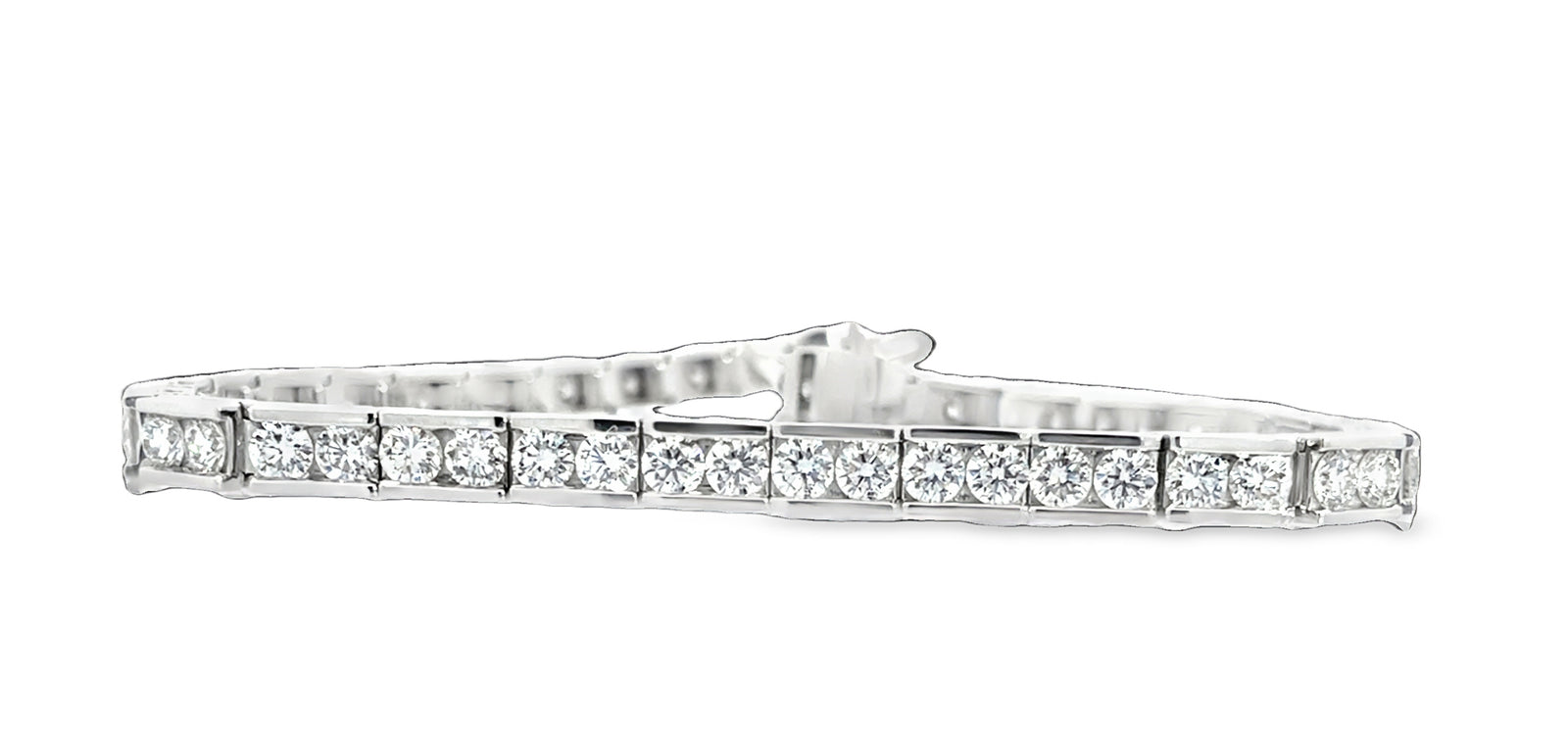 LAB GROWN ROUND DIAMONDS 5ctw CHANNEL SET TENNIS BRACELET