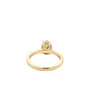 LAB GROWN OVAL & ROUND DIAMONDS 1.69ctw SOLITAIRE ENGAGEMENT RING