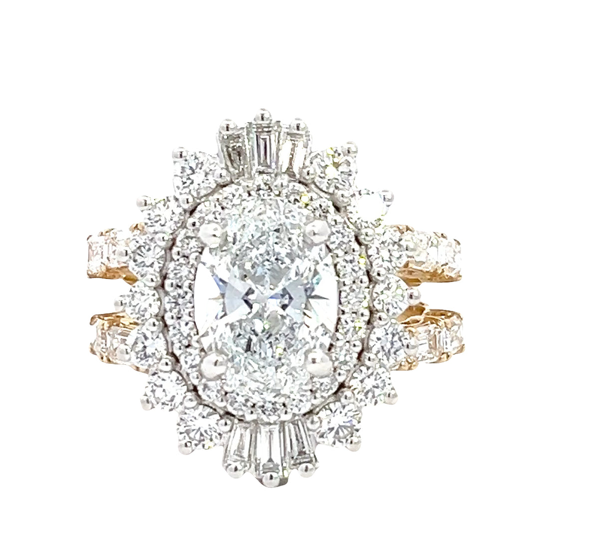 LAB GROWN DIAMONDS 4.85ctw PRONG SET BALLERINA STYLE RING