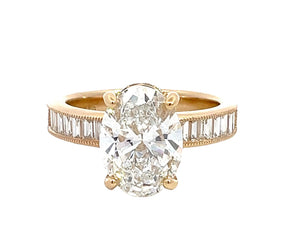 LAB GROWN OVAL, ROUND, & BAGUETTE DIAMONDS 4.03ctw CHANNEL SET RING