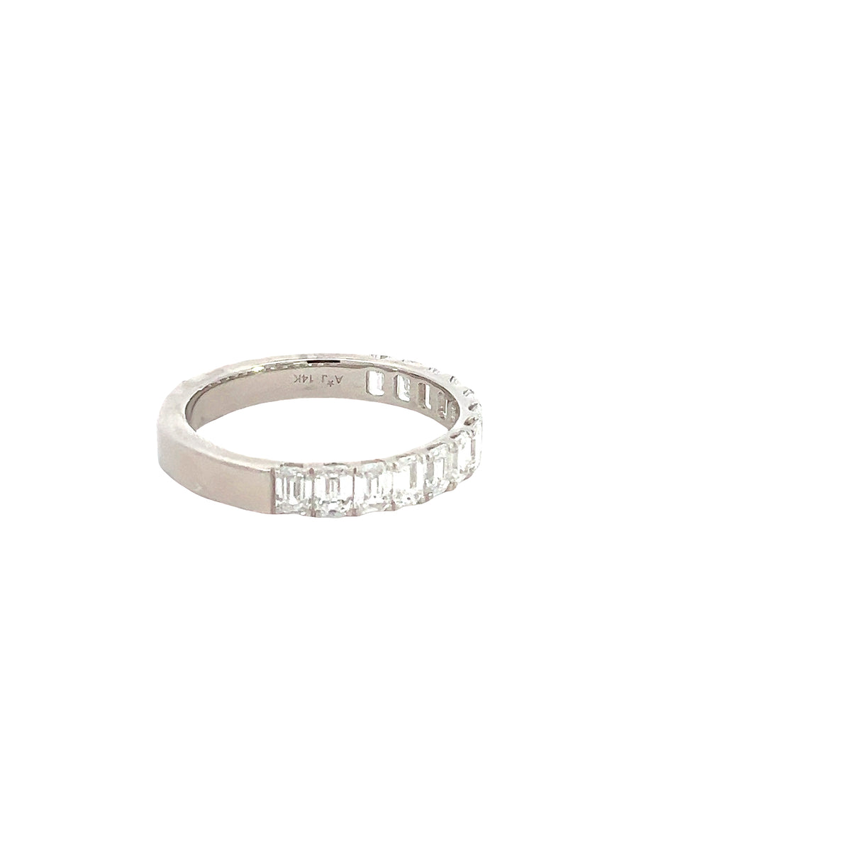 LAB GROWN EMERALD CUT DIAMONDS 1.28ctw PRONG SET BAND