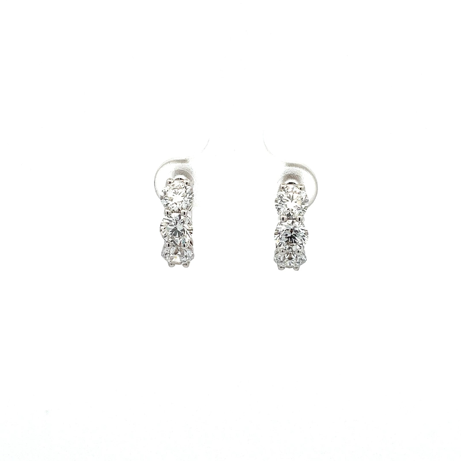 LAB GROWN ROUND DIAMONDS (6) 1.84CTW HUGGIE STYLE EARRINGS