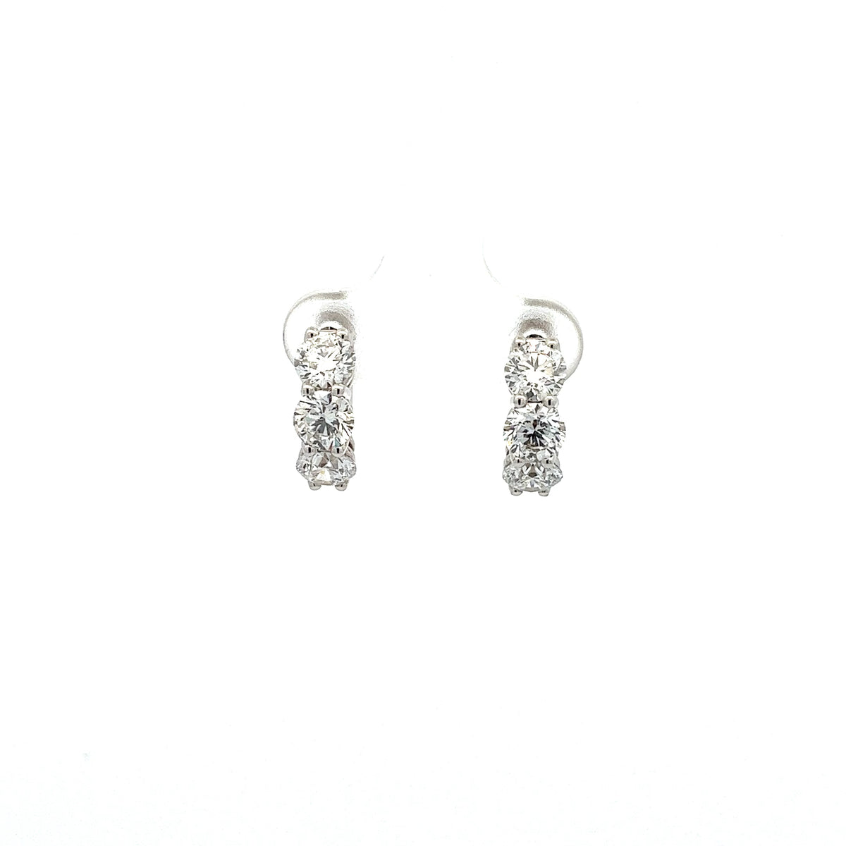 LAB GROWN ROUND DIAMONDS (6) 1.84CTW HUGGIE STYLE EARRINGS