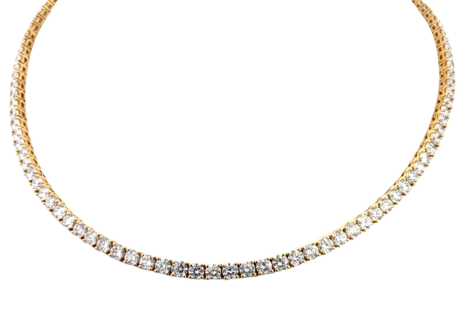 LAB GROWN ROUND DIAMONDS 20ctw TENNIS NECKLACE