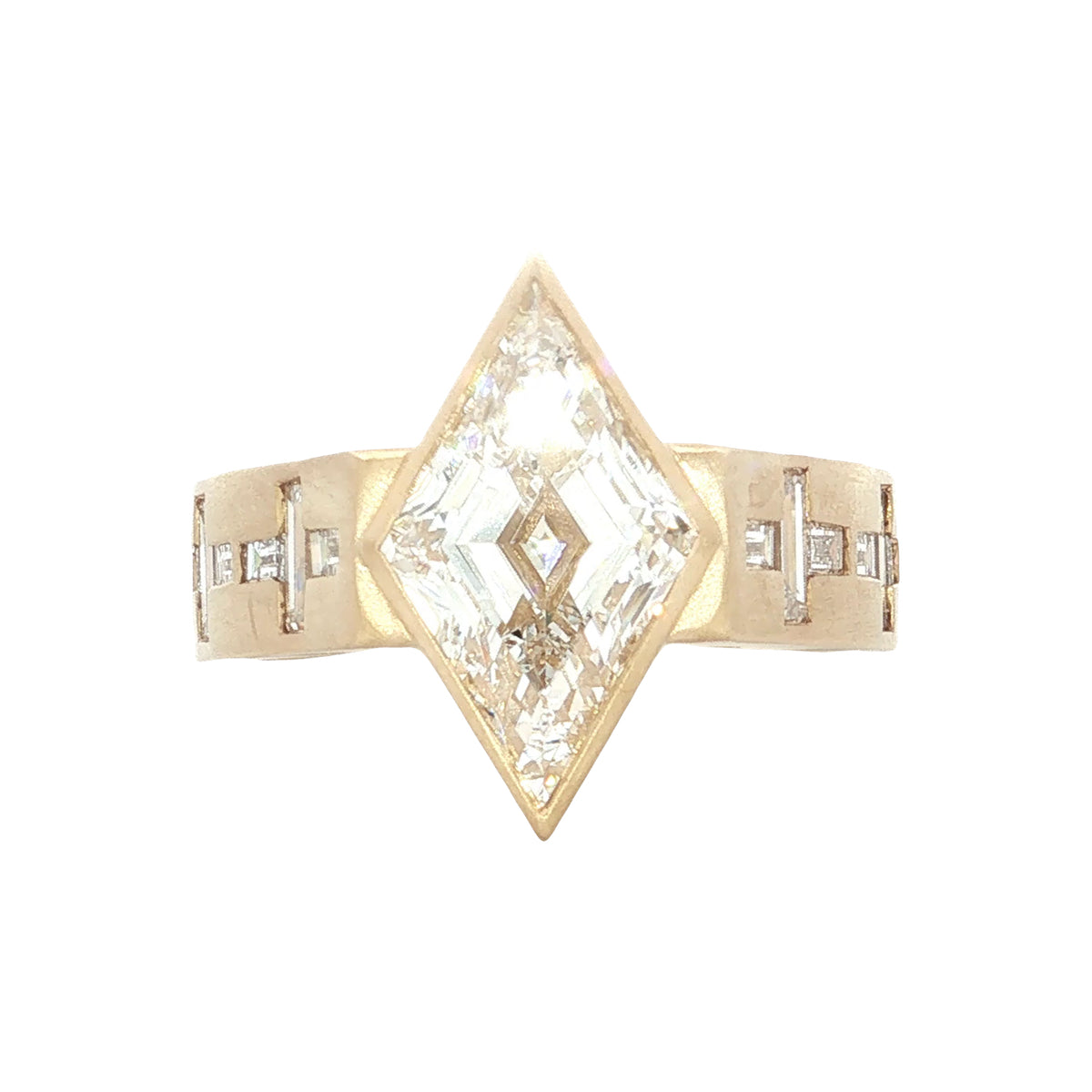 LAB GROWN LOZENGE & BAGUETTE DIAMONDS 4.10CTW CUSTOM RING