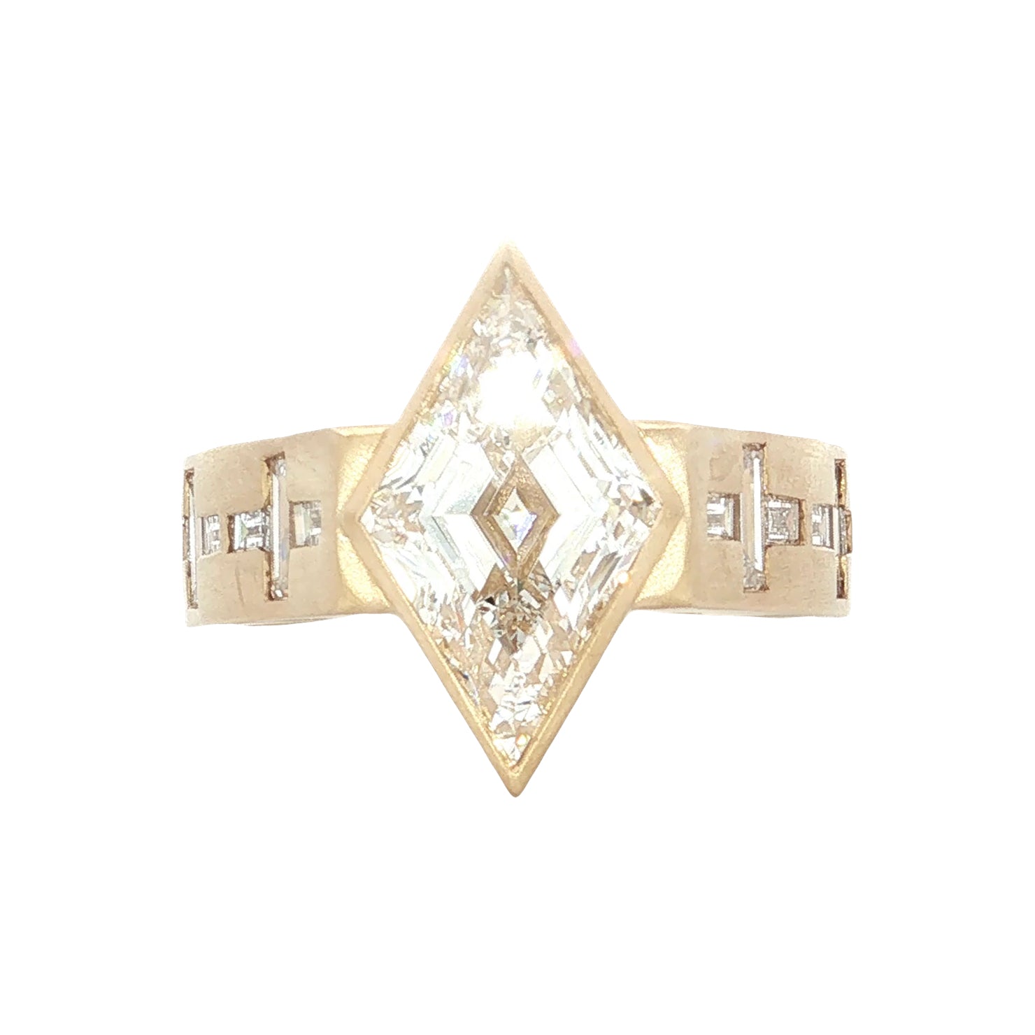 LAB GROWN LOZENGE & BAGUETTE DIAMONDS 4.10CTW CUSTOM RING