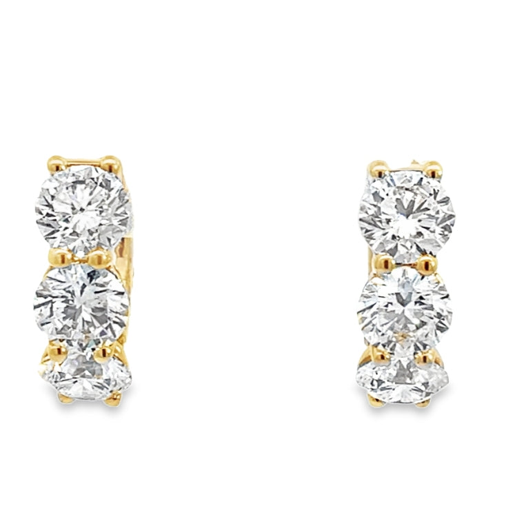 LAB GROWN DIAMONDS 1.83CTW HUGGIE STYLE HOOP EARRINGS