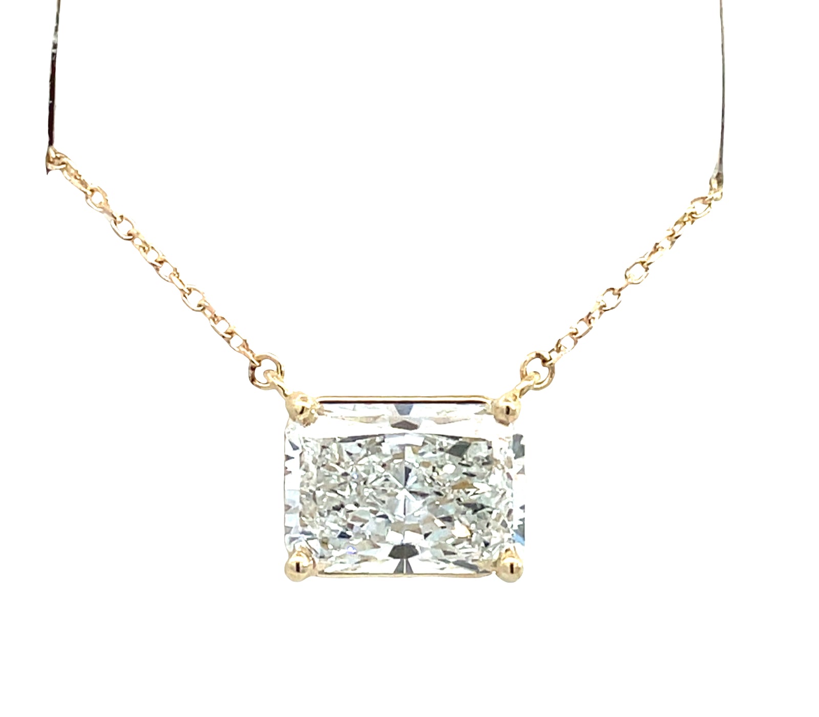 LAB GROWN RADIANT DIAMOND 3.10ct STATIONARY SOLITAIRE PENDANT
