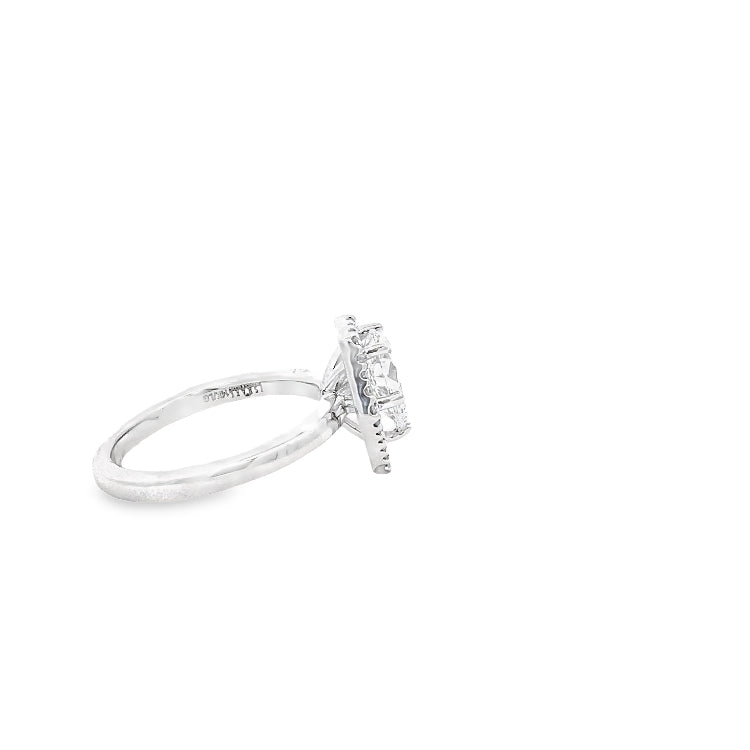 LAB GROWN PEAR &amp; ROUND DIAMONDS 1.15ctw KITE HALO RING