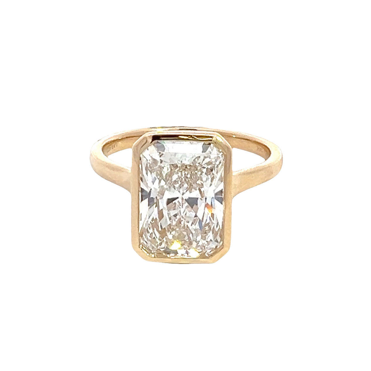 LAB GROWN RADIANT DIAMOND 4.05ct BEZEL SOLITAIRE ENGAGEMENT RING