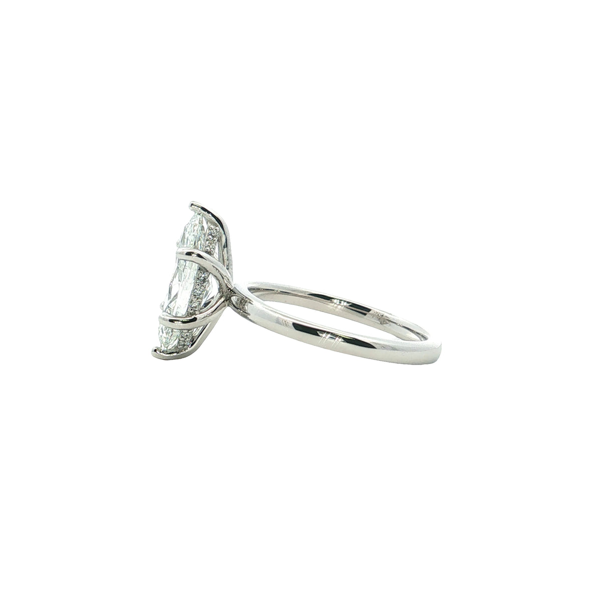 LAB GROWN MARQUISE DIAMOND 2.66ctw UNDERHALO SOLITAIRE ENGAGEMENT RING