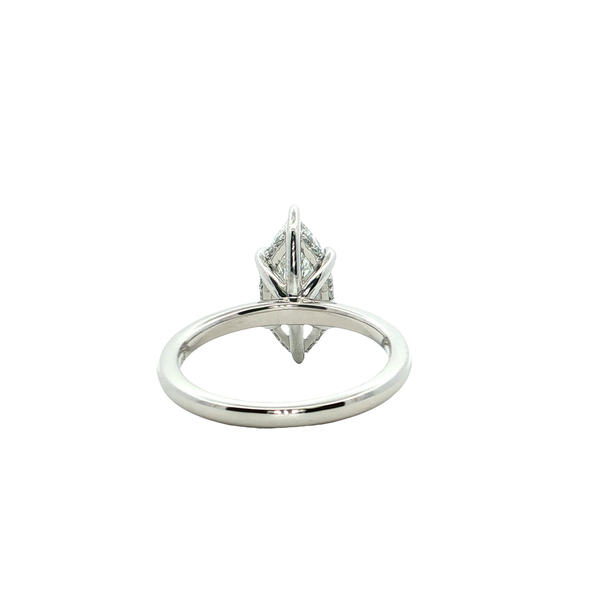 LAB GROWN MARQUISE DIAMOND 2.66ctw UNDERHALO SOLITAIRE ENGAGEMENT RING