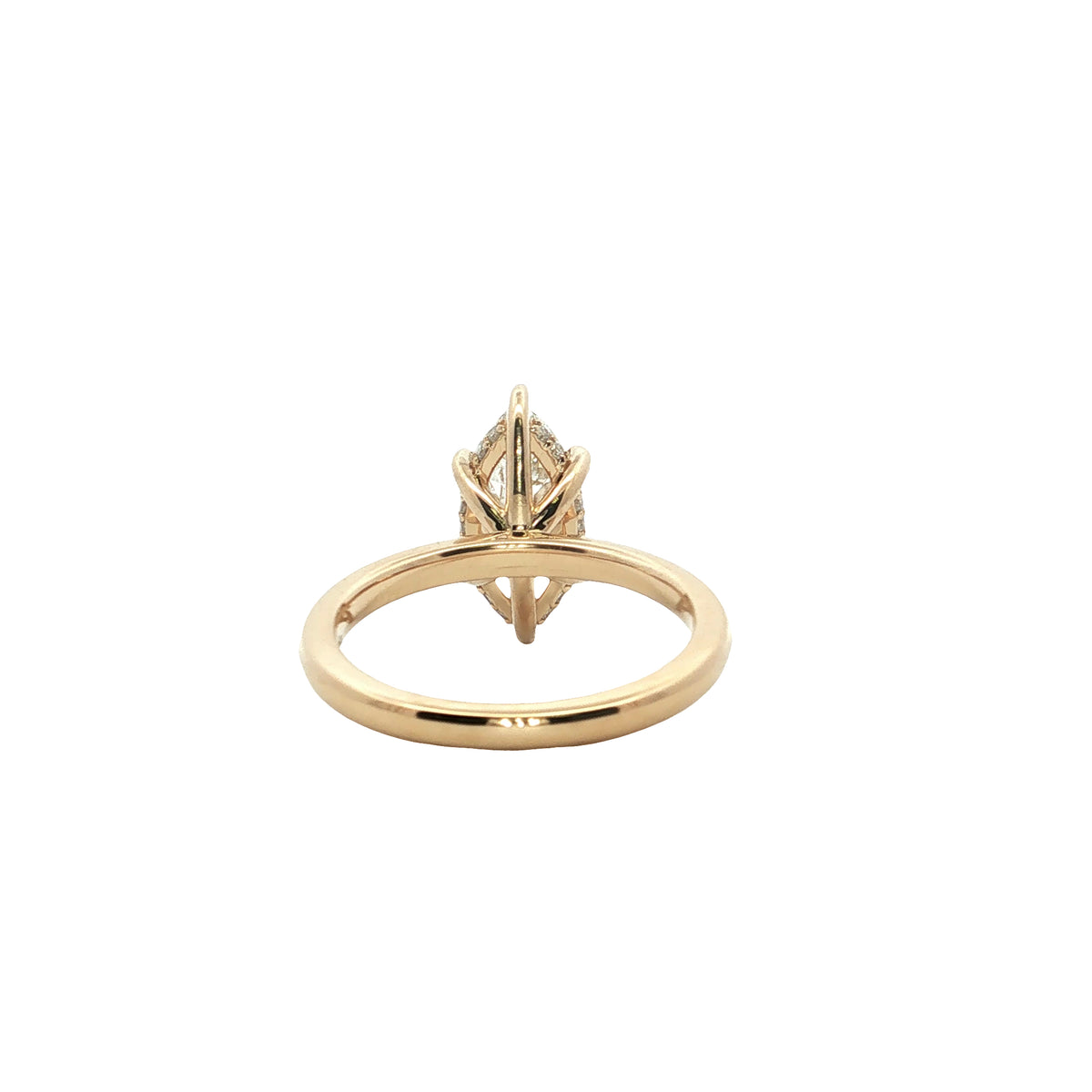 LAB GROWN MARQUISE DIAMOND 3.19ctw UNDERHALO SOLITAIRE ENGAGEMENT RING