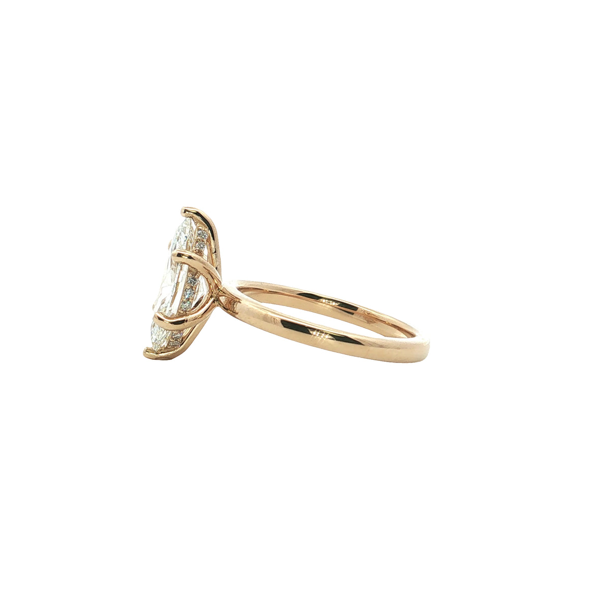 LAB GROWN MARQUISE DIAMOND 2.07ctw UNDERHALO SOLITAIRE ENGAGEMENT RING