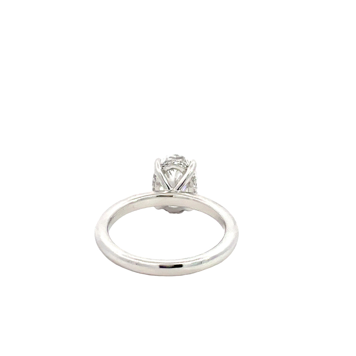 LAB GROWN OVAL &amp; ROUND DIAMONDS 2.18ctw SOLITAIRE ENGAGEMENT RING