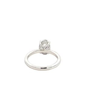 LAB GROWN OVAL & ROUND DIAMONDS 2.18ctw SOLITAIRE ENGAGEMENT RING