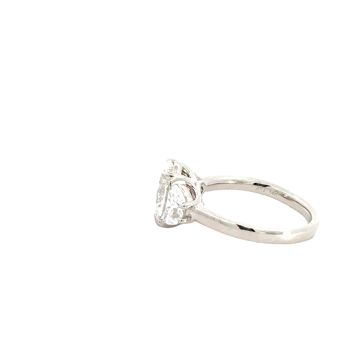 LAB GROWN OVAL AND HALF MOON DIAMONDS 3.06ctw THREE STONE RING