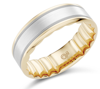 Precious Metal Wedding Bands-TWO TONE