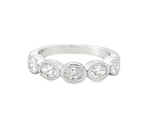 LAB GROWN OVAL DIAMONDS 1ctw BEZEL SET BAND