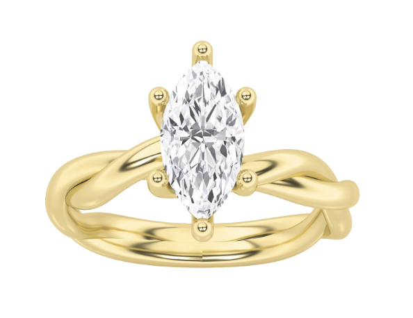 LAB GROWN MARQUISE DIAMOND 1.55ct TWIST SOLITAIRE ENGAGEMENT RING