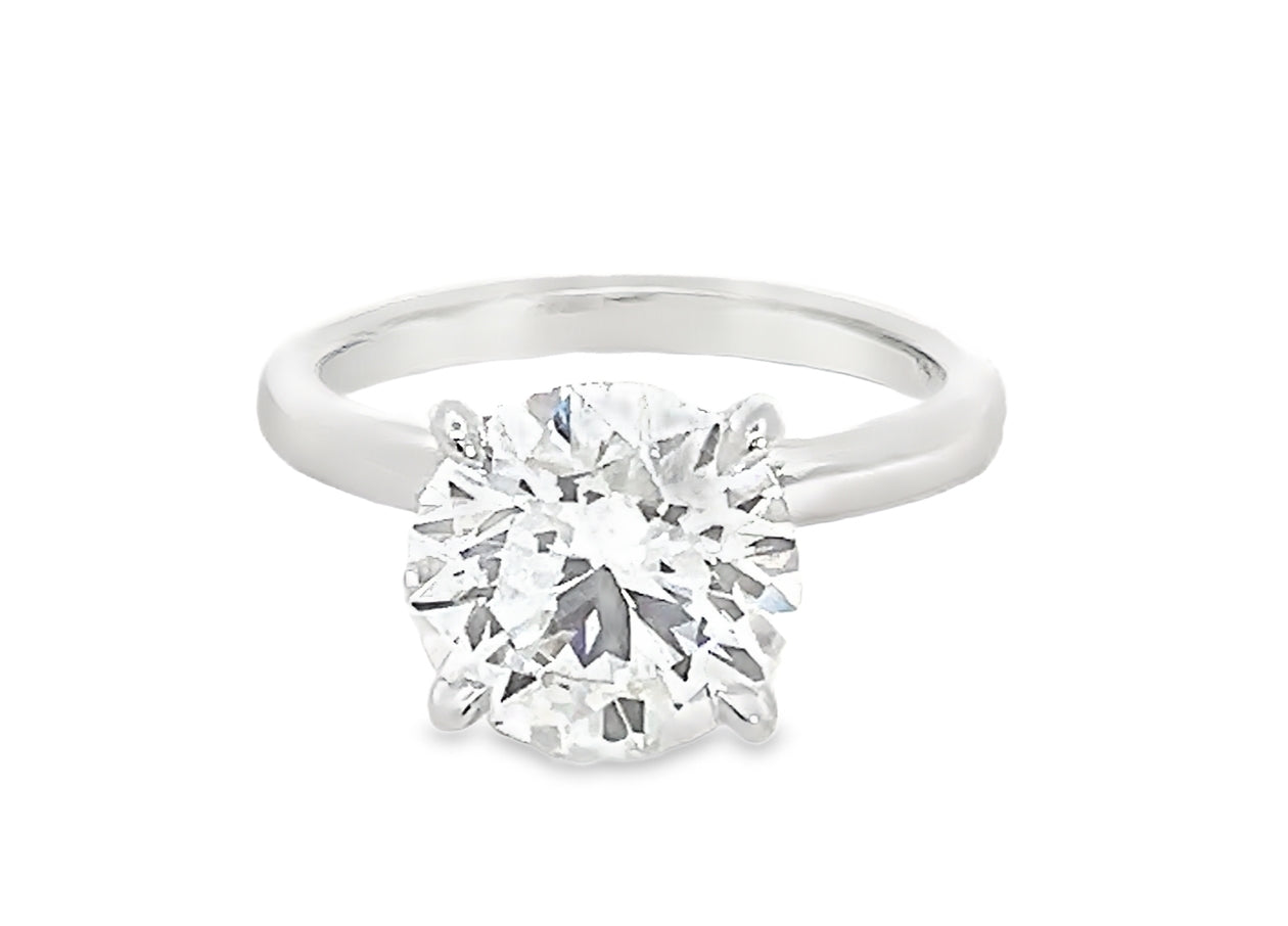 LAB GROWN ROUND DIAMOND 3.10ct SOLITAIRE ENGAGEMENT RING