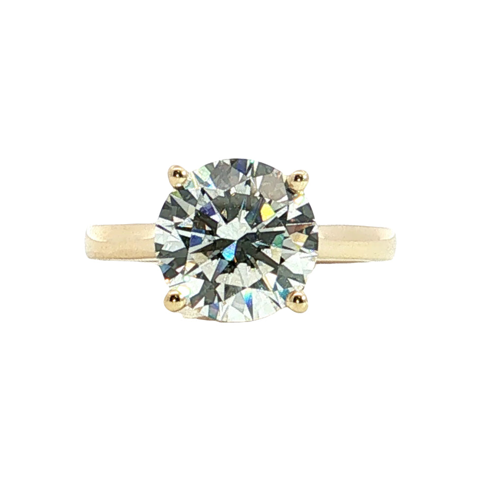 LAB GROWN ROUND DIAMONDS 3.99ctw UNDERHALO SOLITAIRE ENGAGEMENT RING
