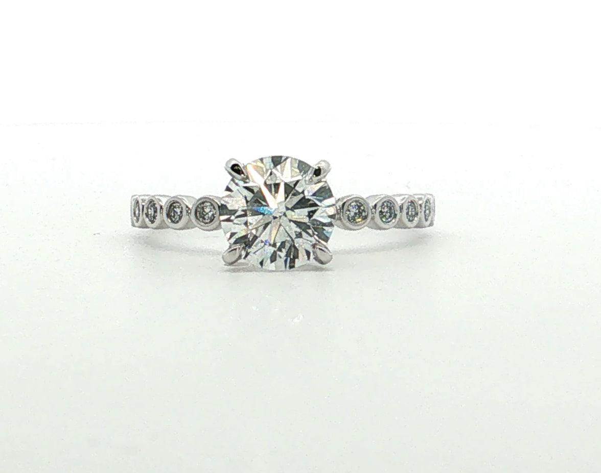 LAB GROWN ROUND DIAMONDS 1.69ctw BEZEL RING