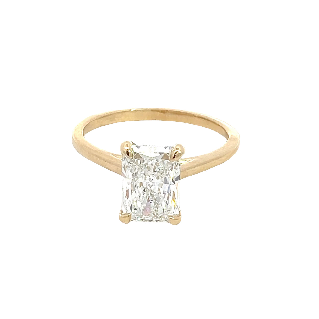 LAB GROWN RADIANT DIAMOND 2.03ct CATHEDRAL SOLITAIRE ENGAGEMENT RING