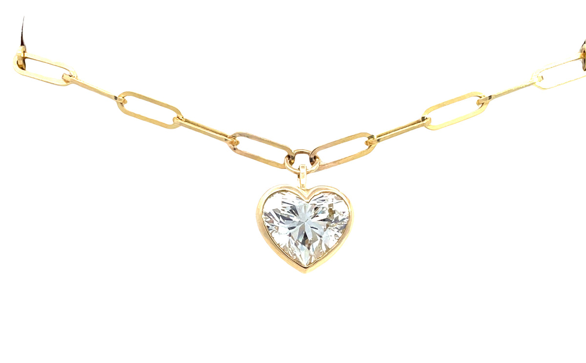 LAB GROWN HEART DIAMOND 4.04ct LINK NECKLACE