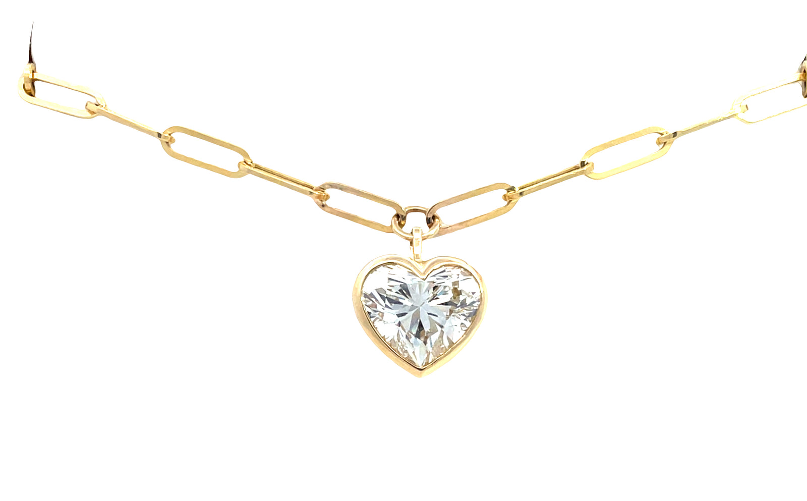 LAB GROWN HEART DIAMOND 4.04ct LINK NECKLACE