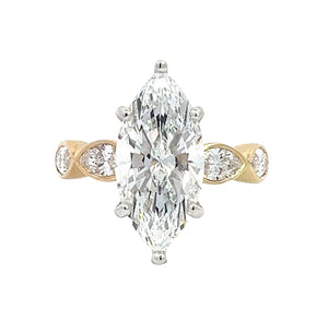 LAB GROWN MARQUISE DIAMONDS 4.81ctw BEZEL EAST/WEST RING
