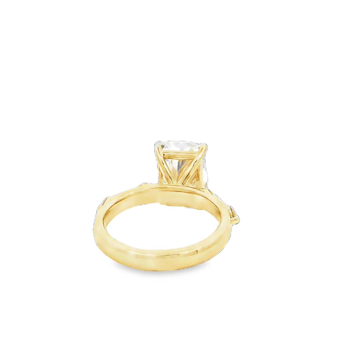 LAB GROWN CUSHION &amp; ROUND DIAMONDS 5.35ctw PRONG SET RING